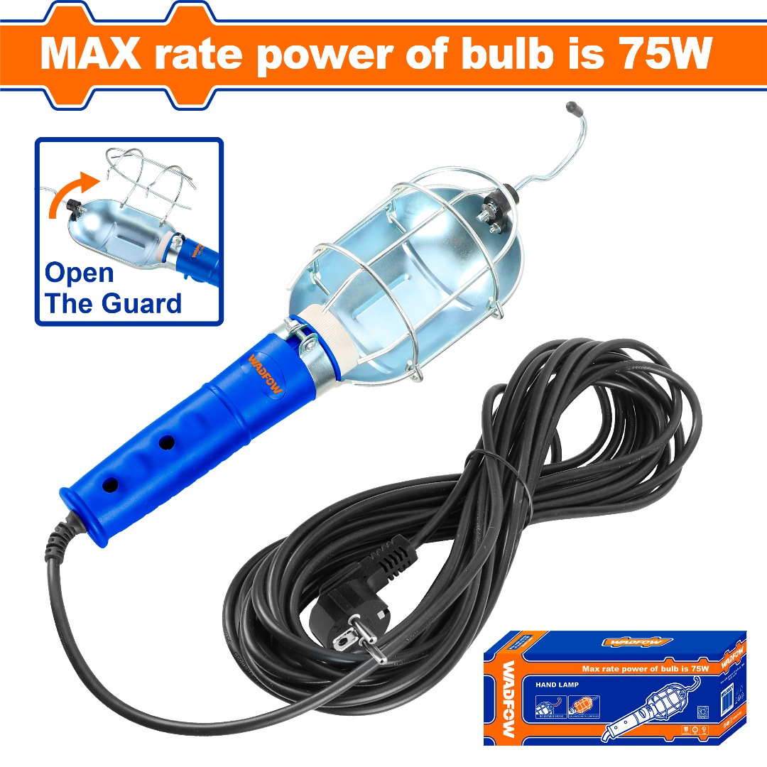 FOCO LAMPARA TALLER 75W CABLE 10MT WADFOW