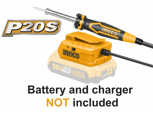 SOLDADORA DE ESTAÑO A BATERIA 20 VOLT INGCO LINEA P20S